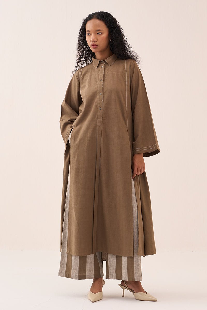 Wide Sleeve Shirt Co - Ord (Set Of 2) - Three Clothing