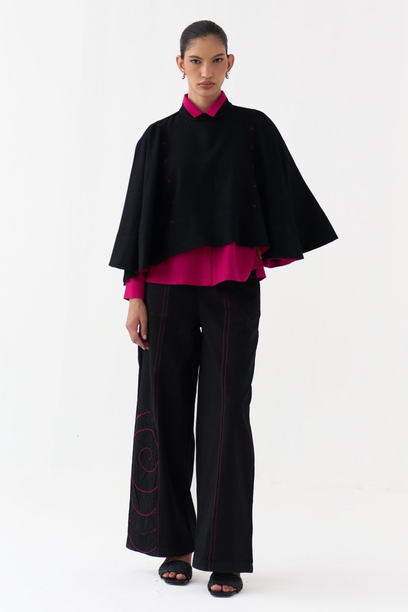 Woollen Poncho Co-ord (Set of 3) - Three Clothing
