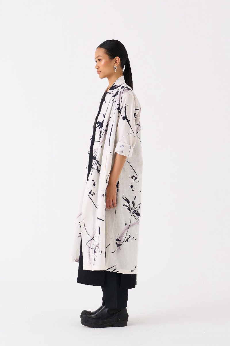 Wrap Collar Overlay Black Floral - Three