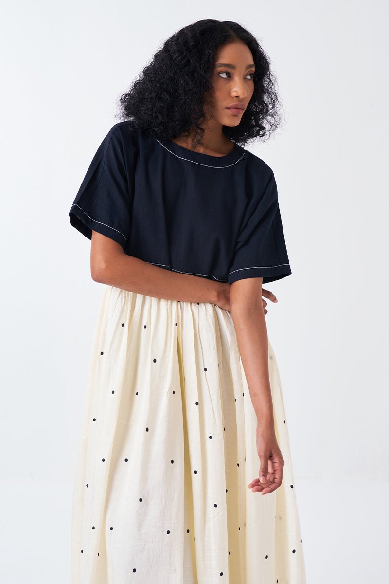 Yoke Gather Dress - Three Clothing