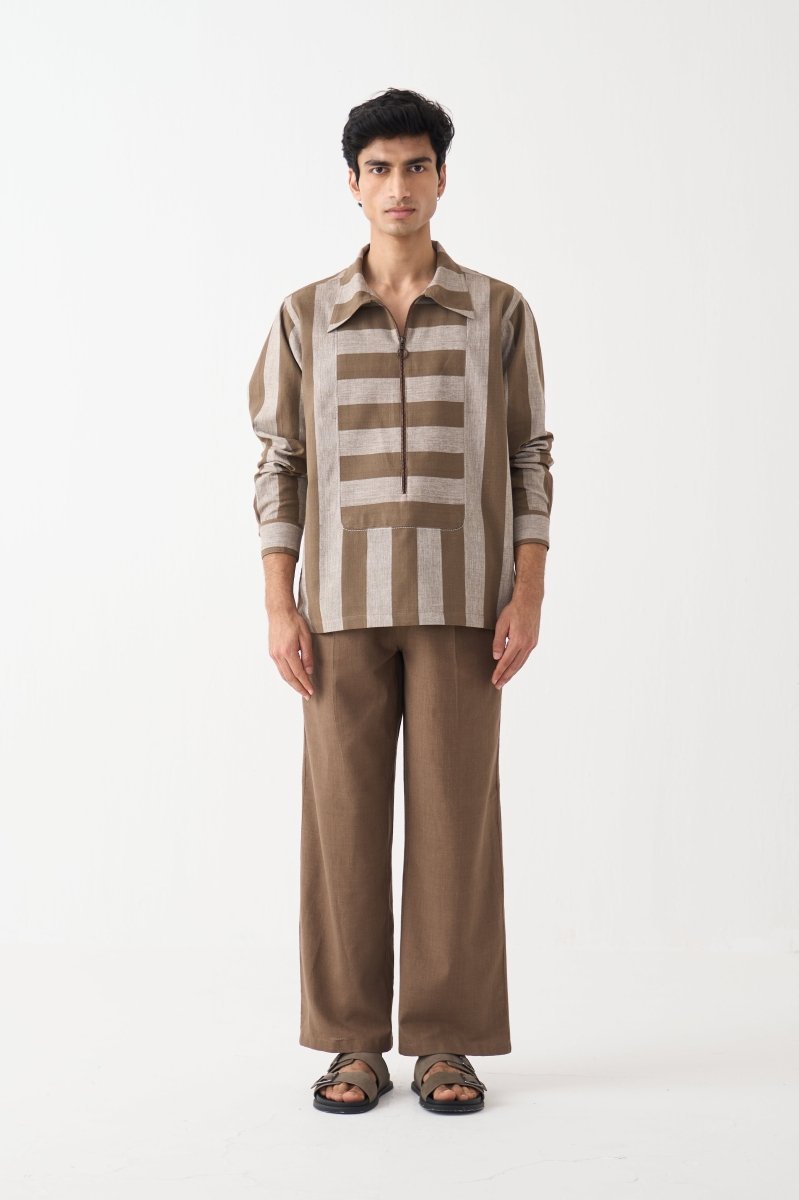 Yoke Zipper Shirt - Three Clothing