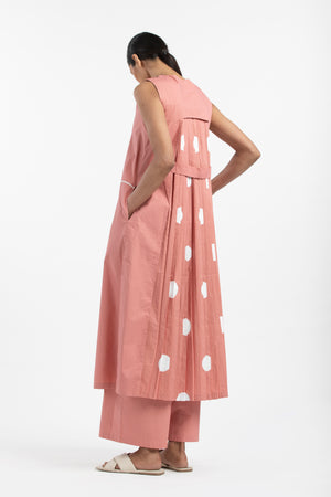 Back Pleat Dress- Dusty Rose