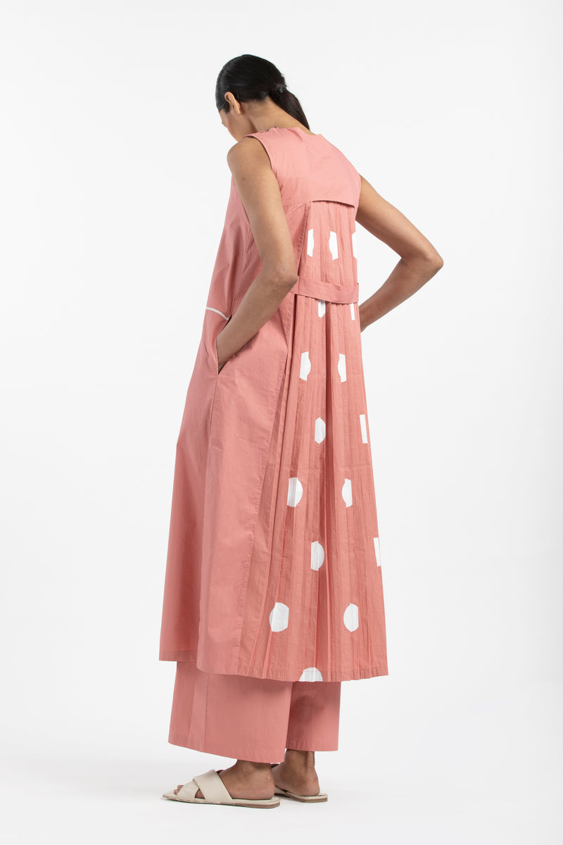 Back Pleat Dress- Dusty Rose