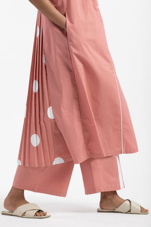 Back Pleat Dress- Dusty Rose