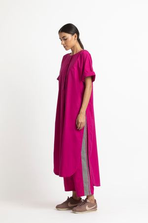 New Narrow Bottom With Side Stripe- Fuschia