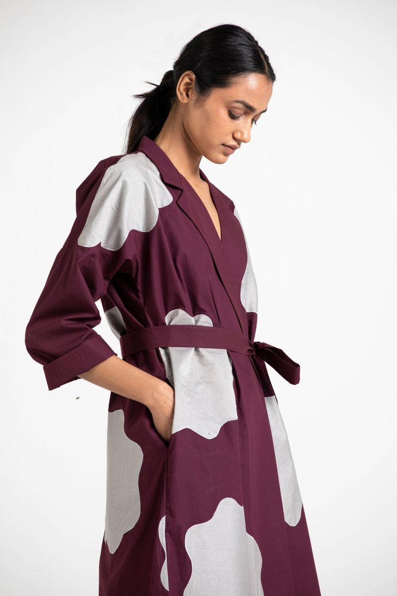 Applique Jacket Wine Co-ord (Set of 2) - Three