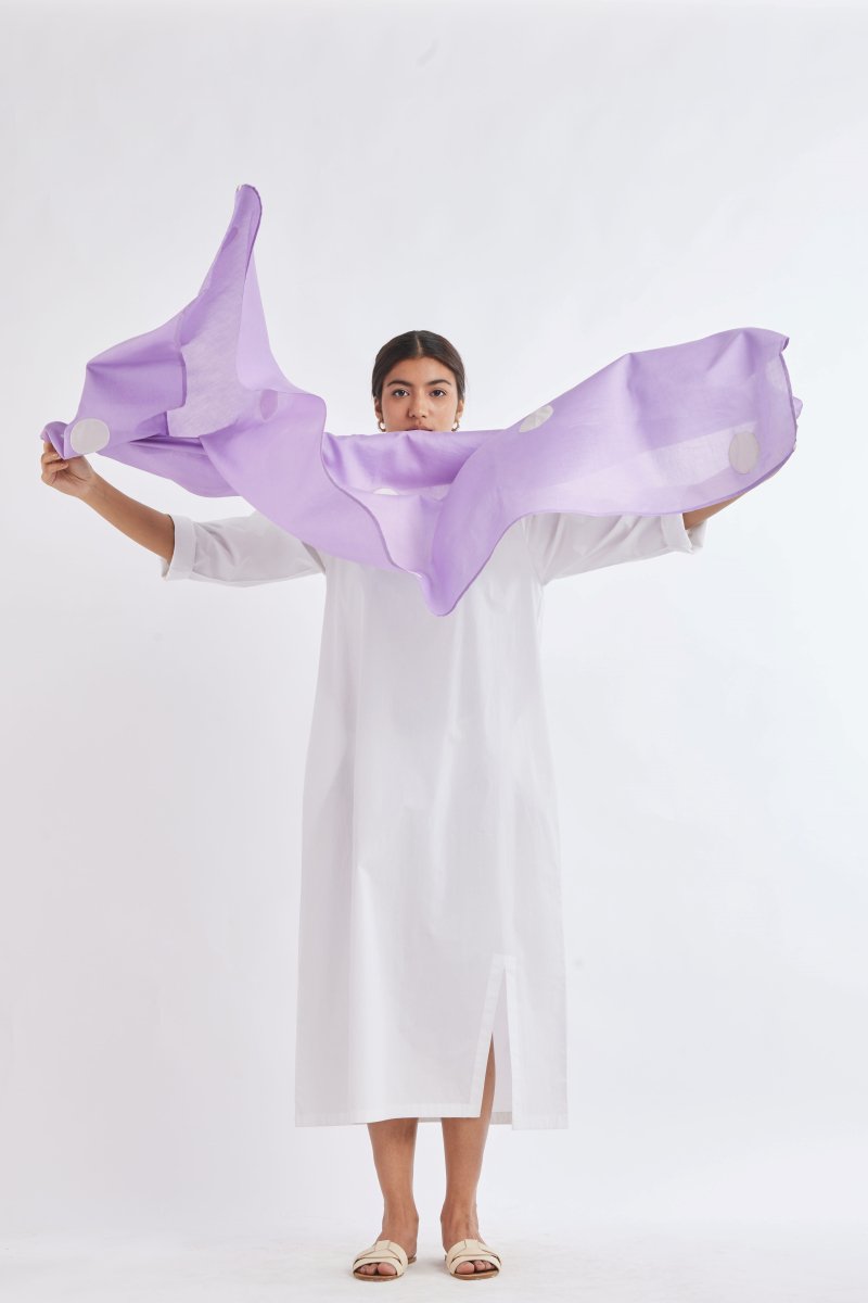 Applique Polka Scarf Lavender - Three