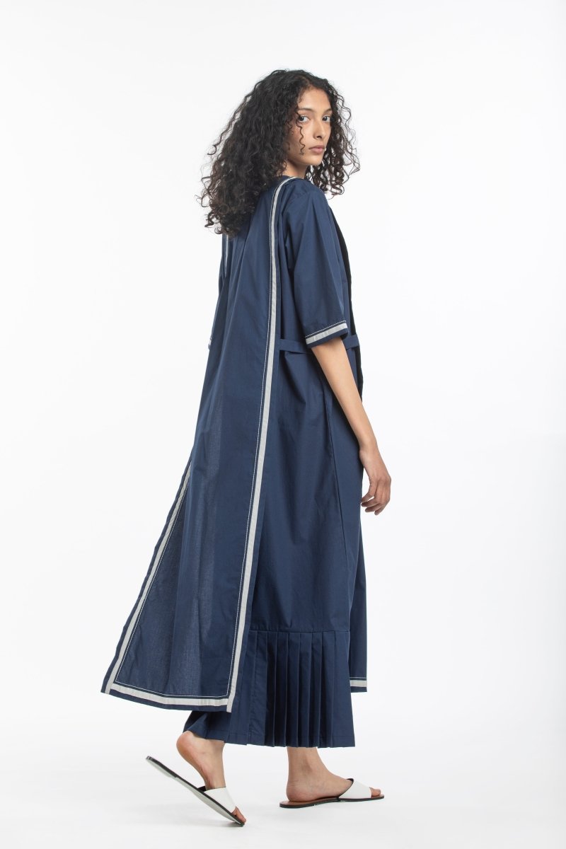 Apron Dress- Navy - Three