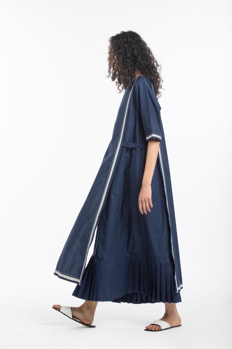 Apron Dress- Navy - Three