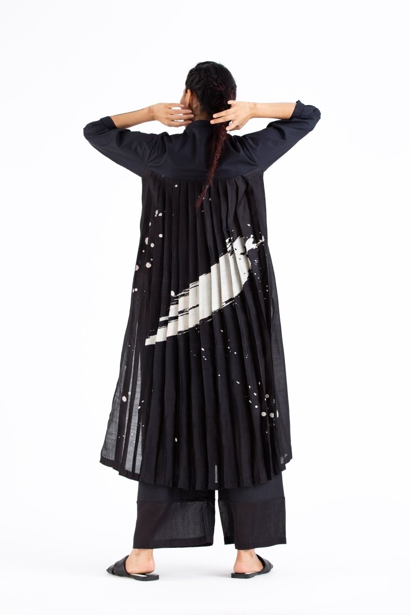 Back Pleat Jacket Co-ord-Black - Three