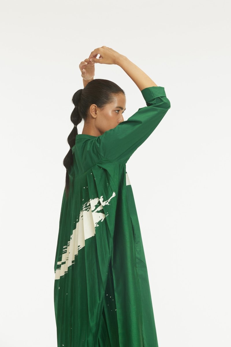 Back Pleat Jacket Co-ord Emerald Green - Three