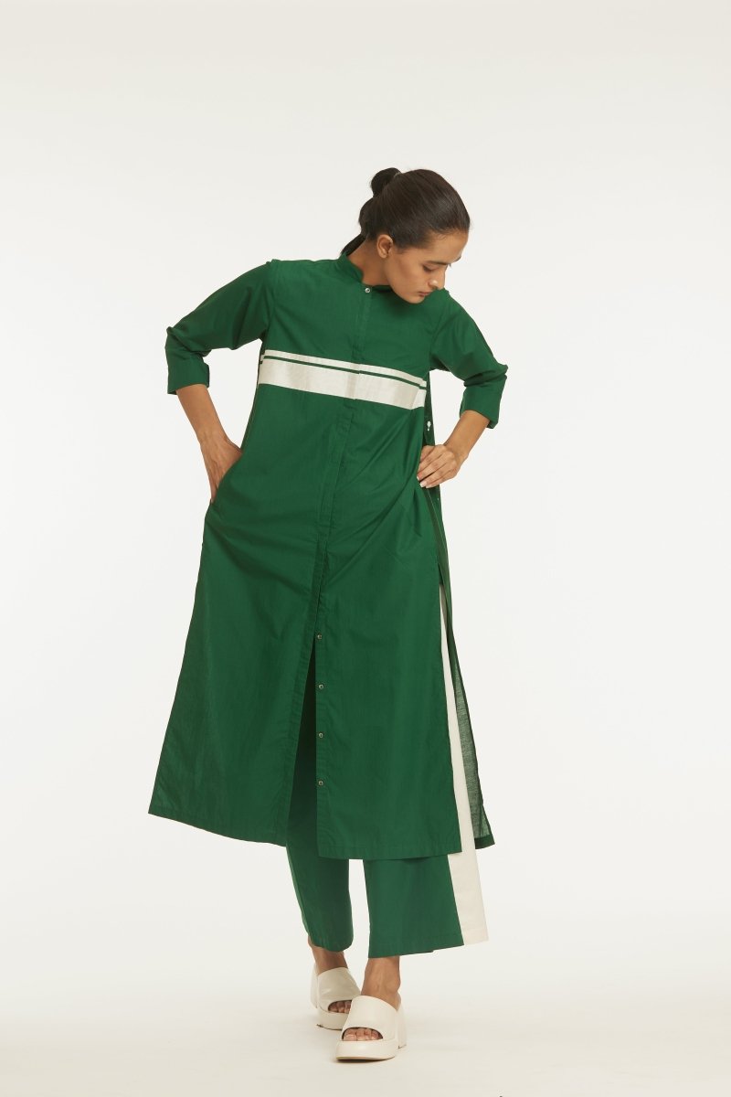 Back Pleat Jacket Co-ord Emerald Green - Three