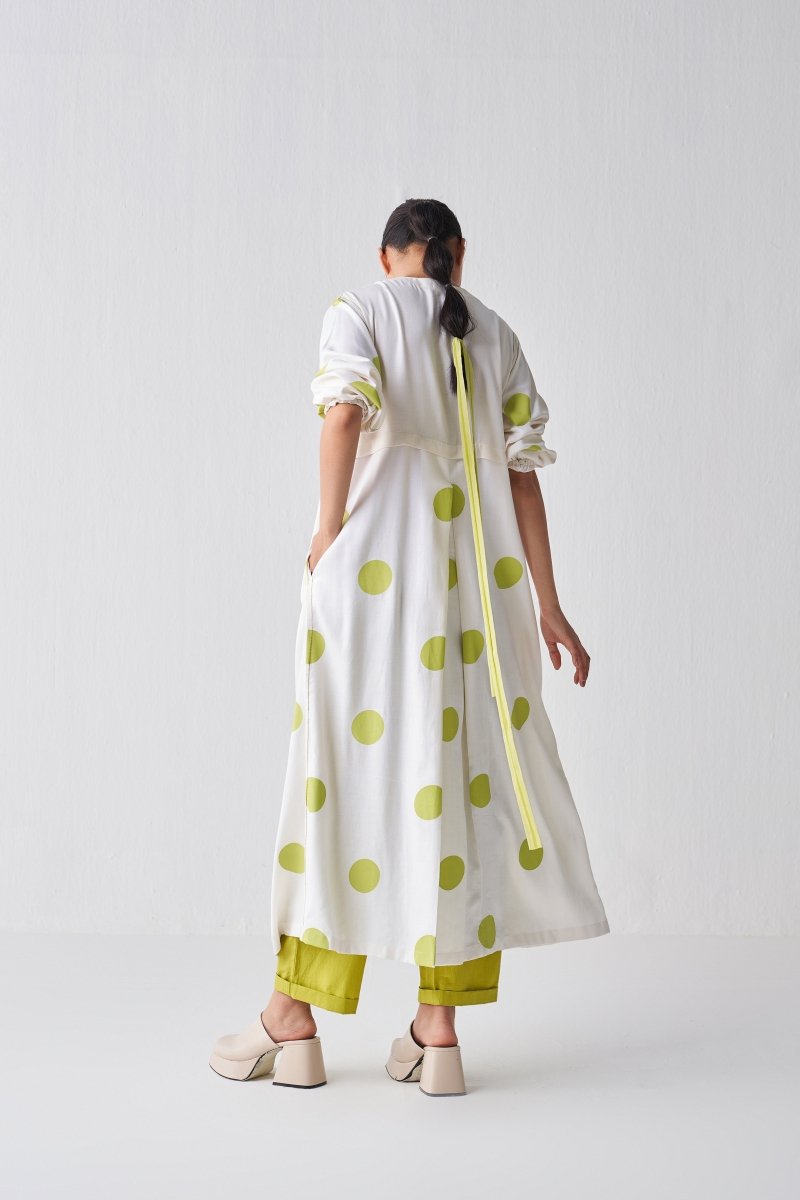 Back Yoke Jacket Co ord - Lime Polka - Three