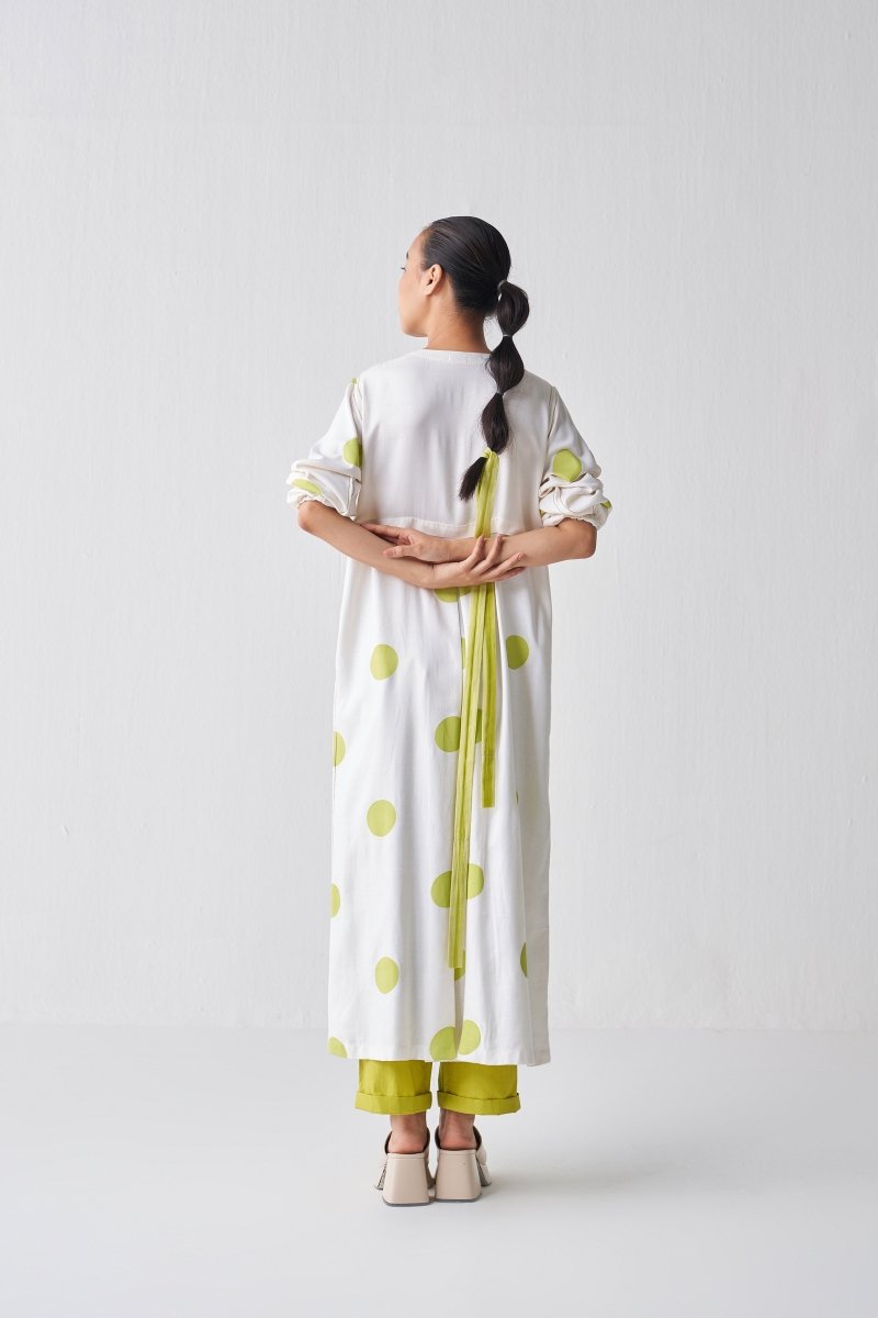 Back Yoke Jacket Co ord - Lime Polka - Three