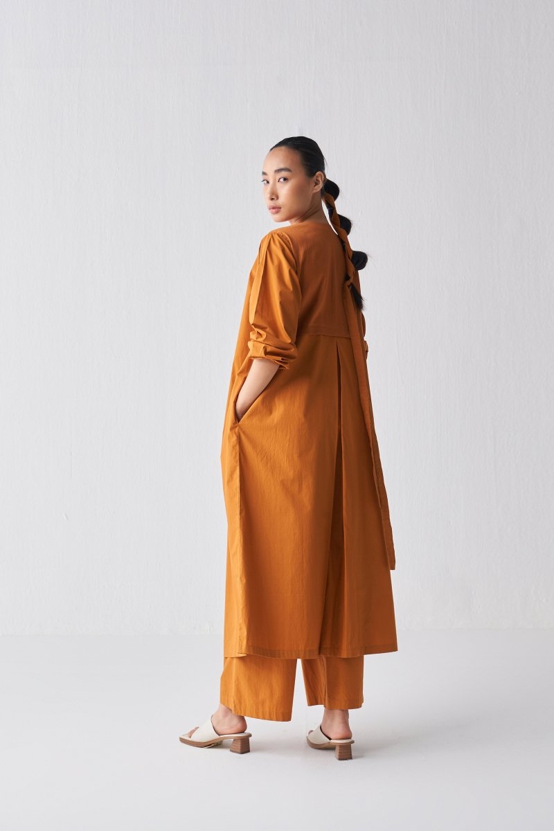 Back Yoke Jacket Co ord - Rust - Three