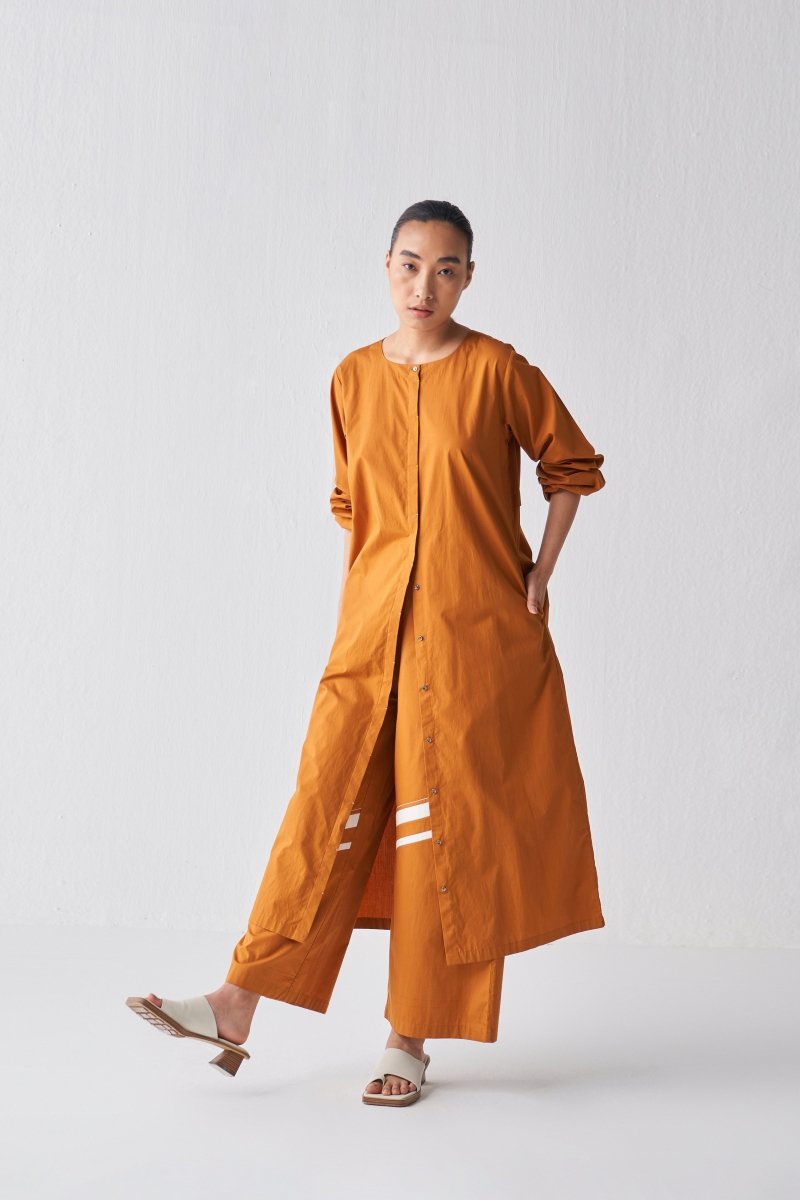 Back Yoke Jacket Co ord - Rust - Three