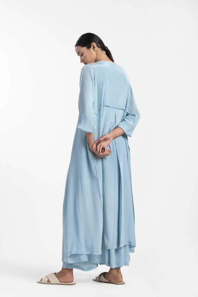 Back Yoke Jacket- Powder Blue - Three