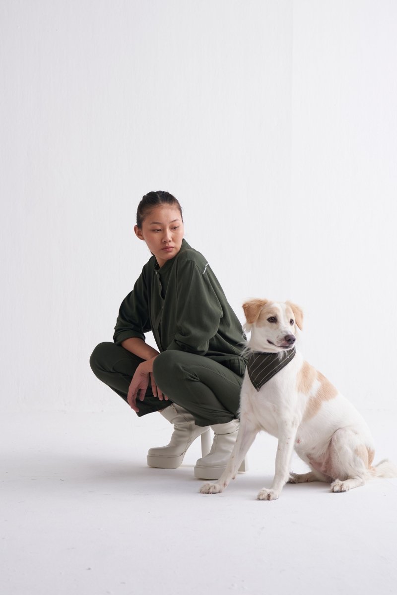 Bandana - olive stripe - Three