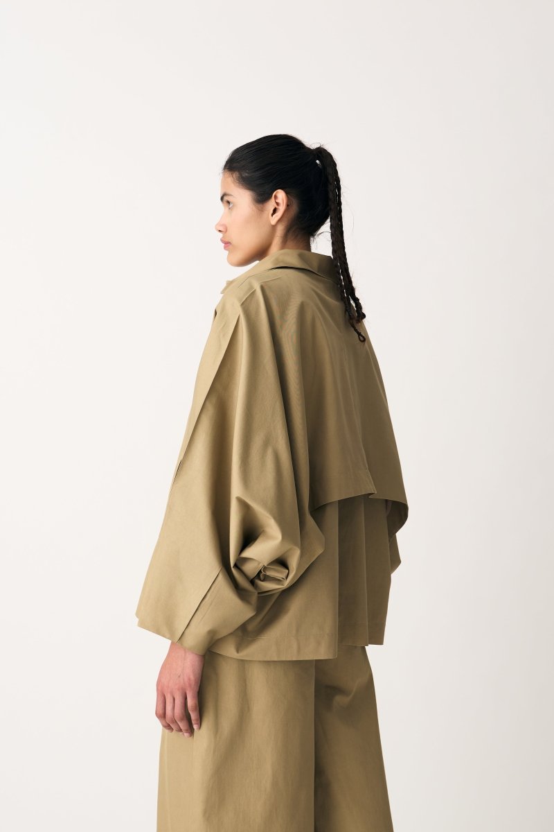 Bat Sleeve Jacket - Autumn Sage - Three