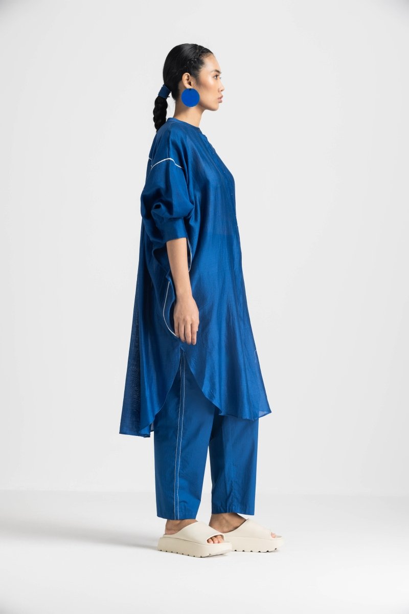 Bat Sleeve Shirt Co-ord - Electric Blue - Three