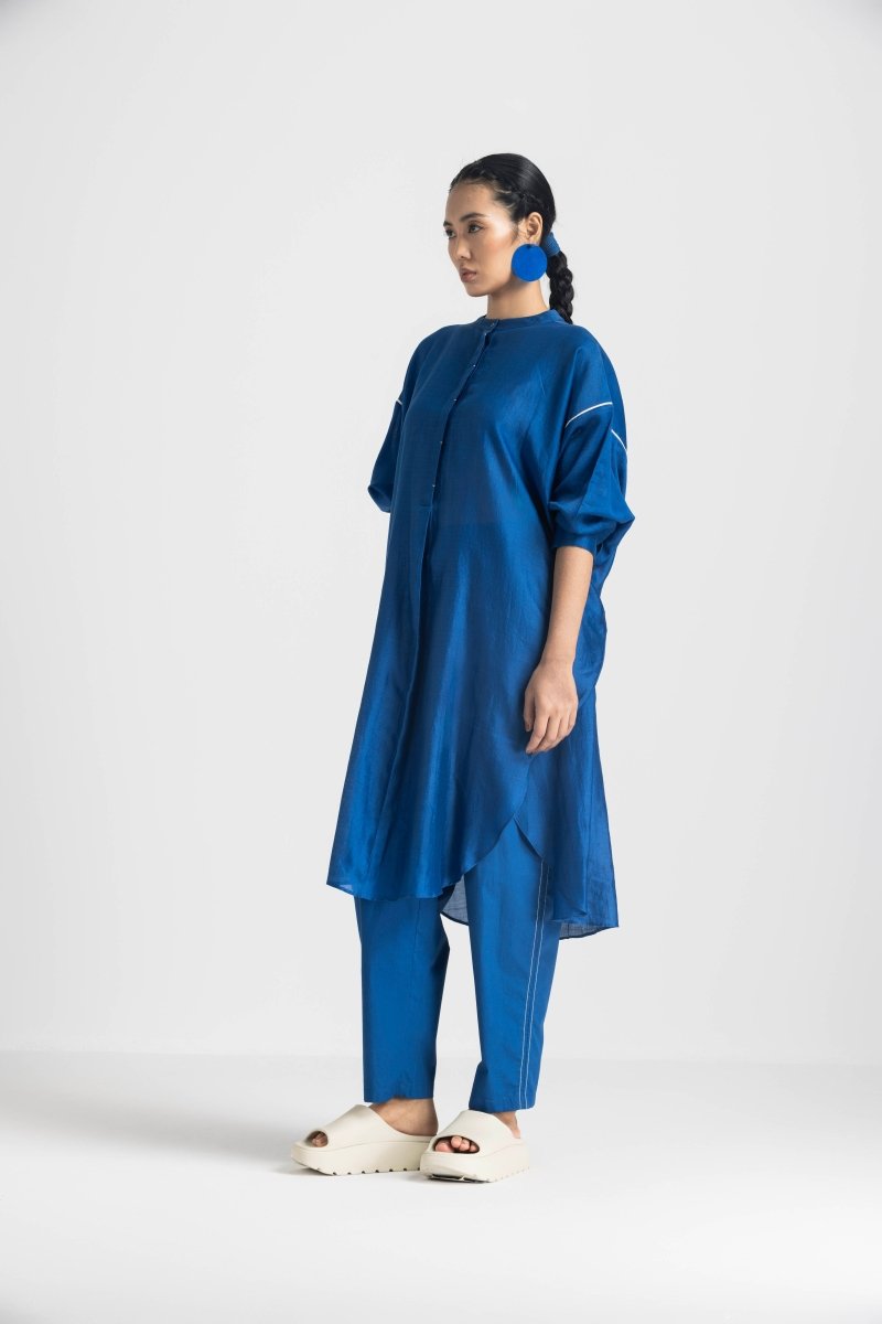 Bat Sleeve Shirt Co-ord - Electric Blue - Three