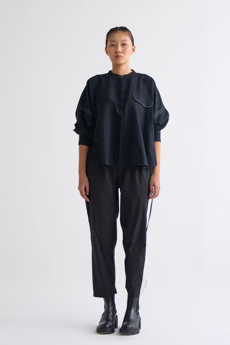 Bat Sleeve Top - Black - Three