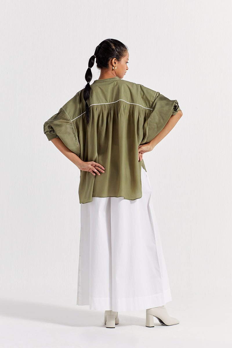 Bat Sleeve Top Co-ord (Set of 2) - Sap Green - Three