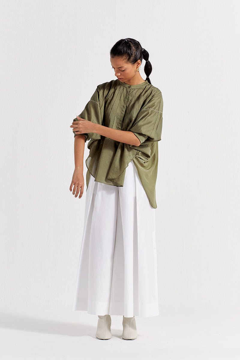 Bat Sleeve Top Co-ord (Set of 2) - Sap Green - Three