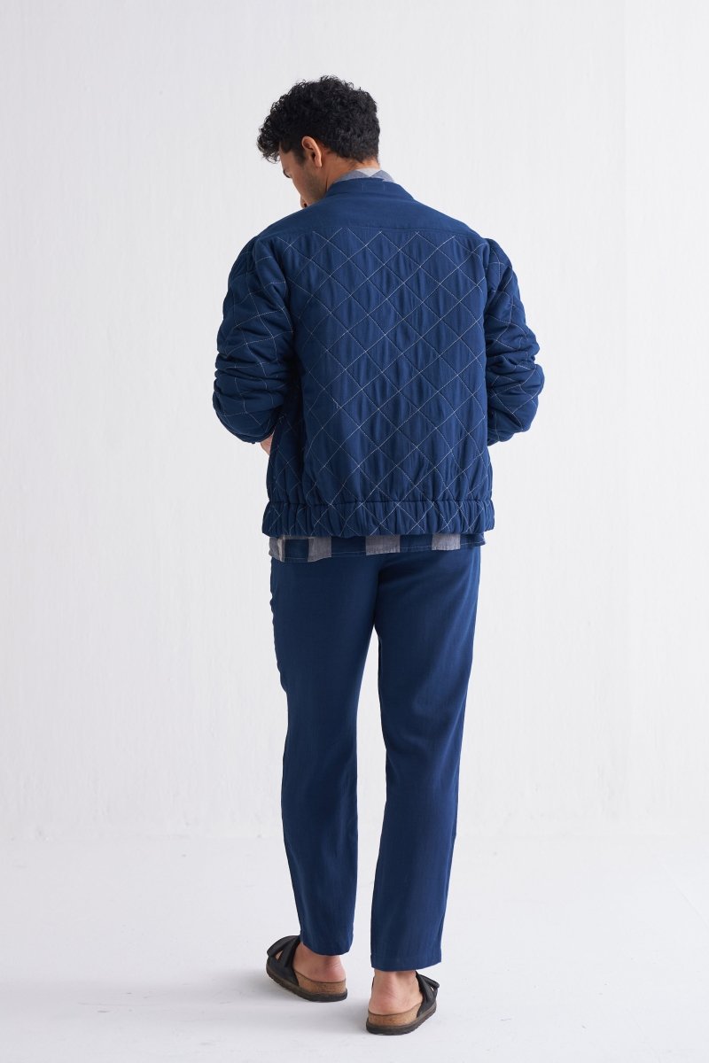 Bomber Jacket Co-ord (Set of 3) - Navy - Three
