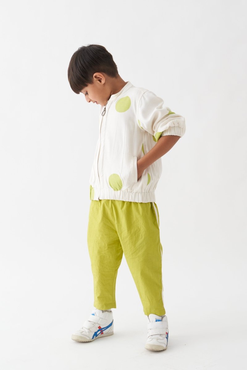 Bomber Jacket - Lime Polka - Three