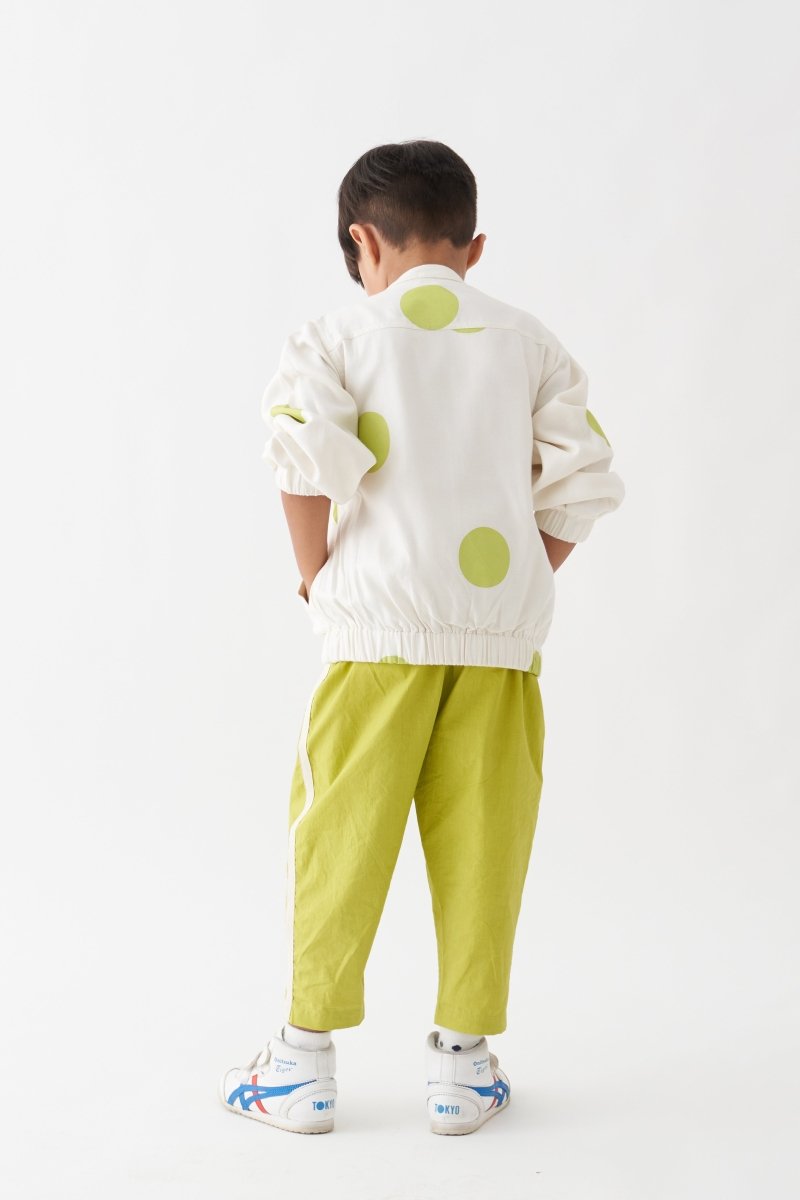 Bomber Jacket - Lime Polka - Three