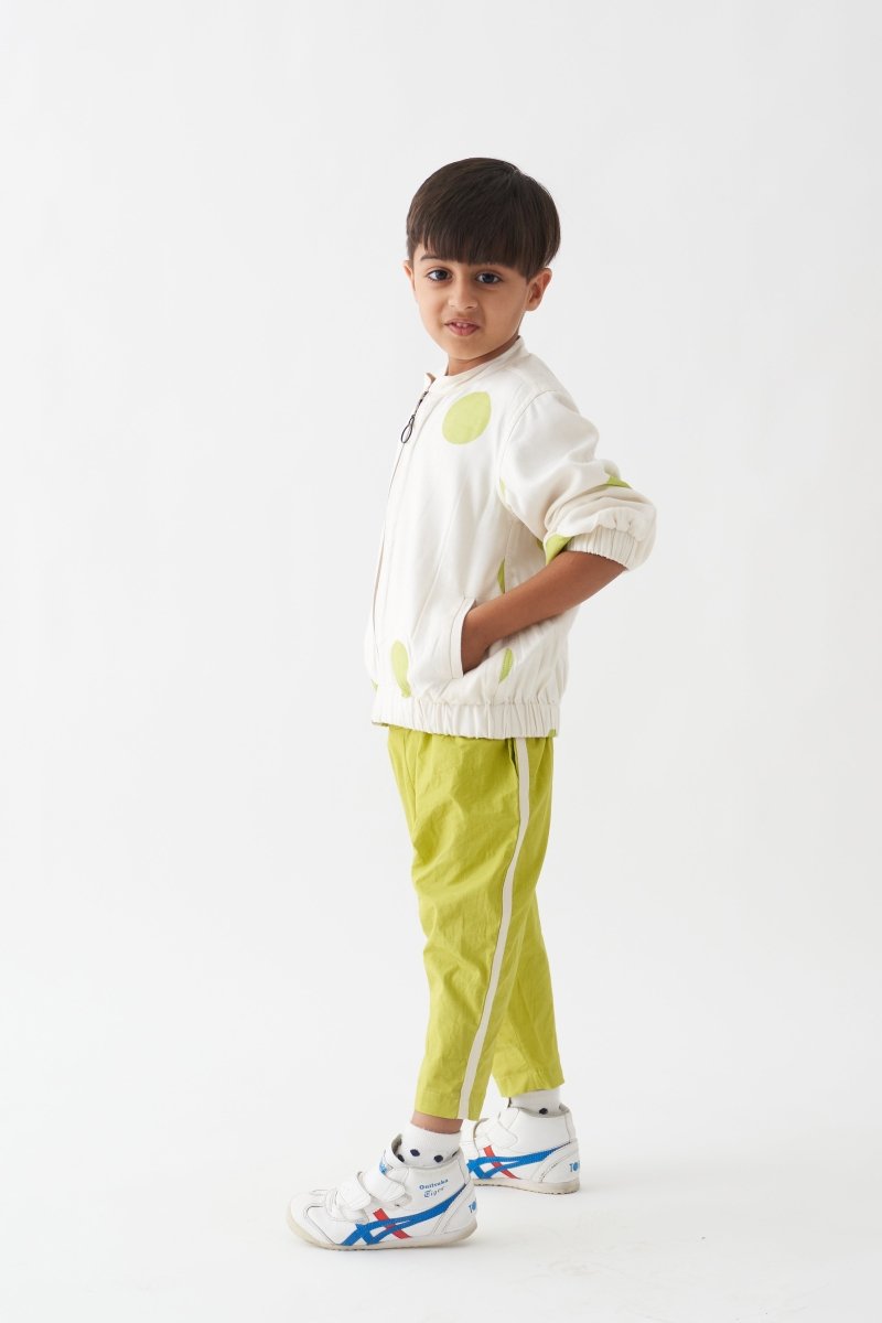 Bomber Jacket - Lime Polka - Three