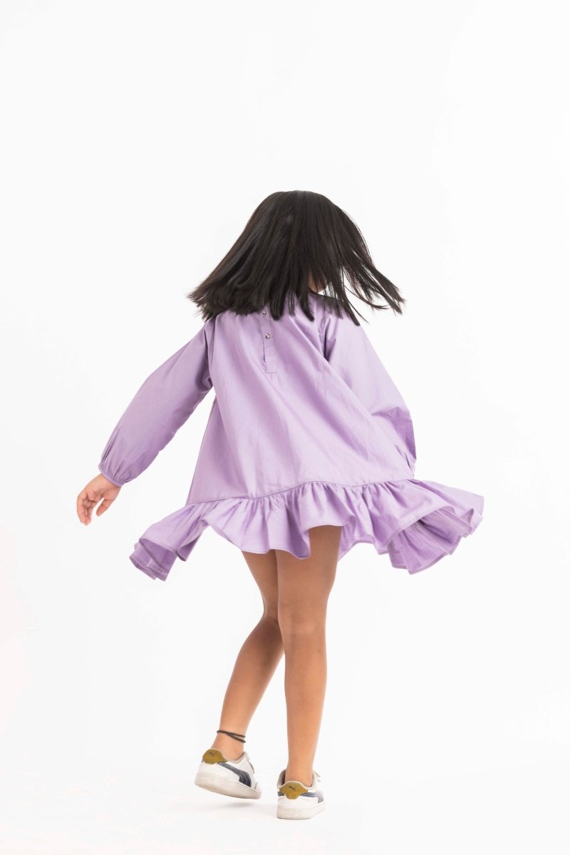 Bottom Frill Dress Lavender - Three