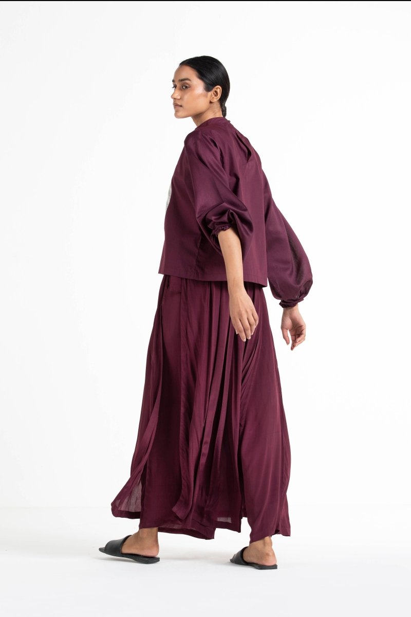 Circle Top Co-ord Wine - Three
