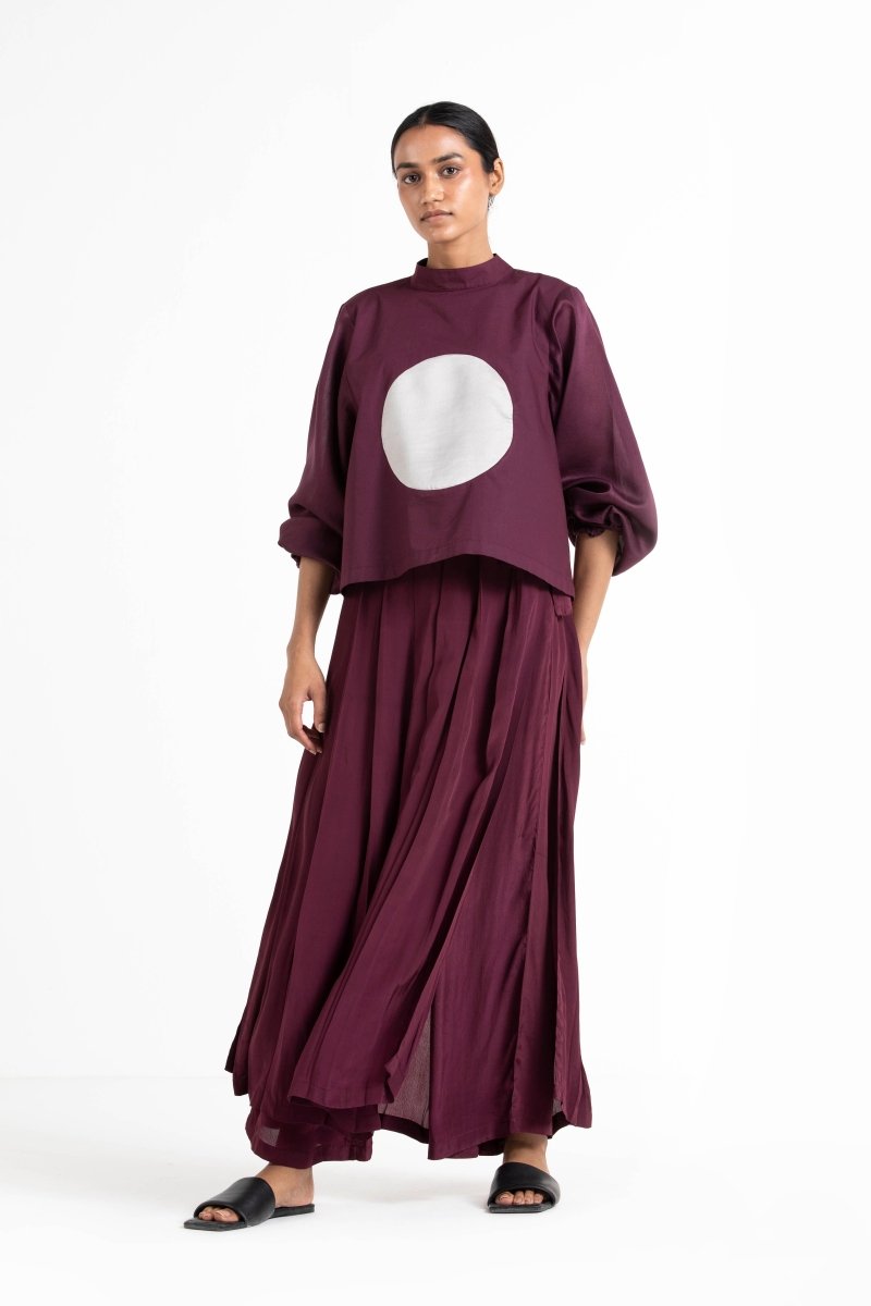Circle Top Co-ord Wine - Three