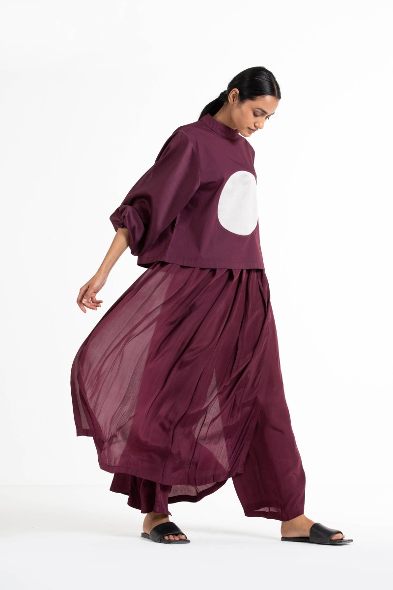 Circle Top Co-ord Wine - Three