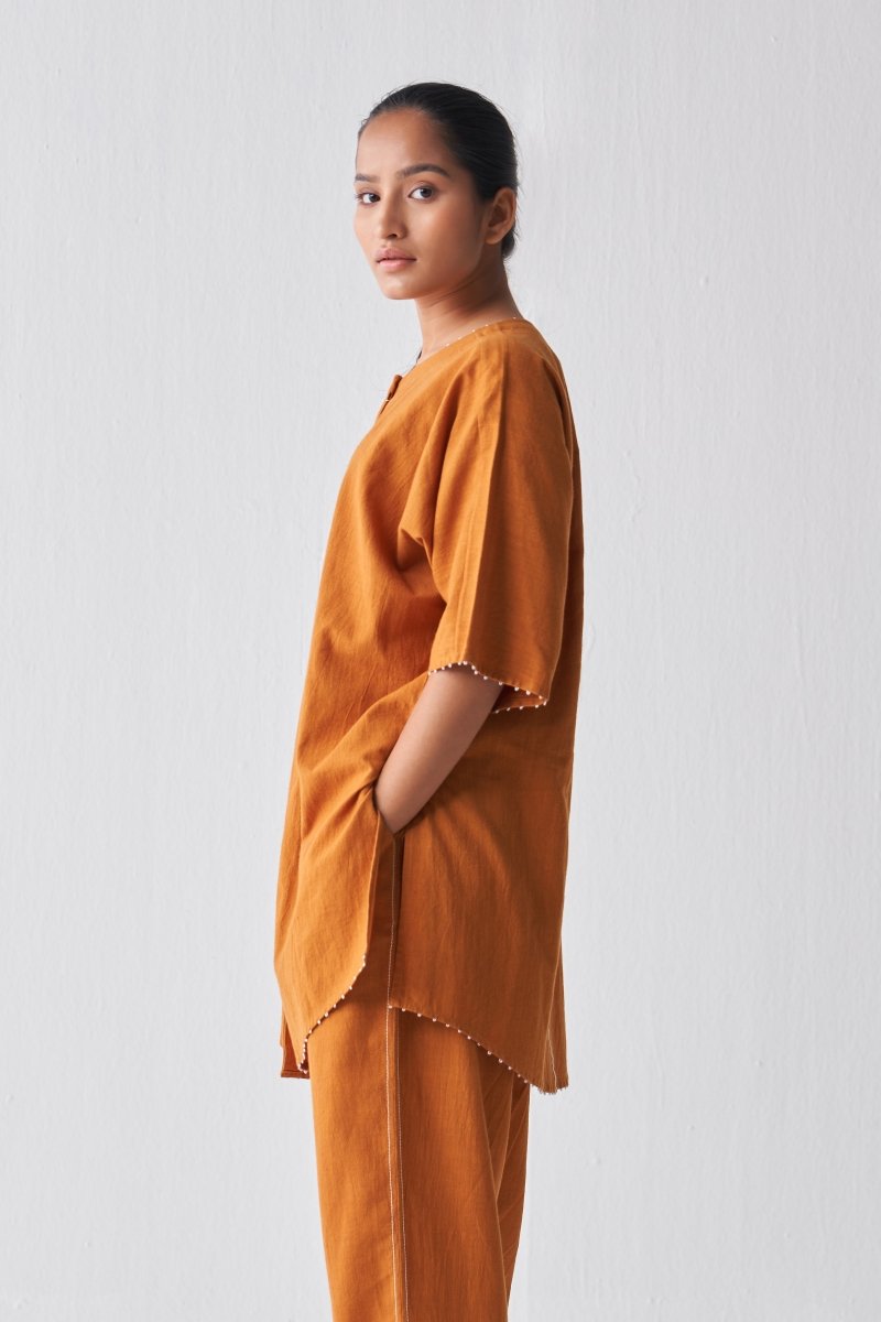 Dolman Sleeve Shirt - Rust - Three