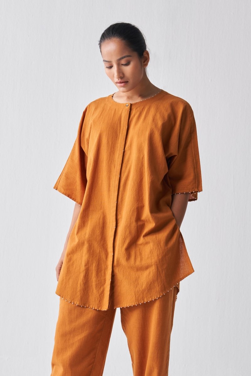 Dolman Sleeve Shirt - Rust - Three