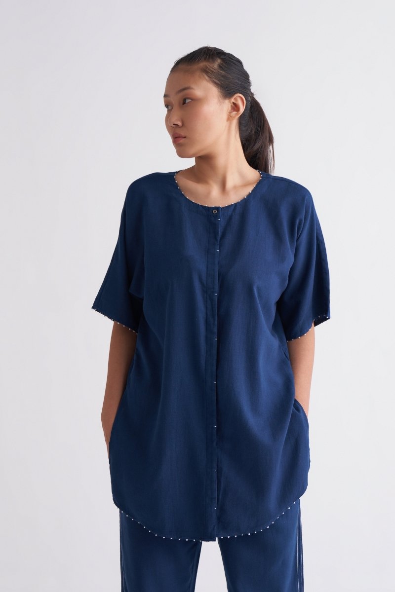 Dolman Sleeve Top - Navy - Three