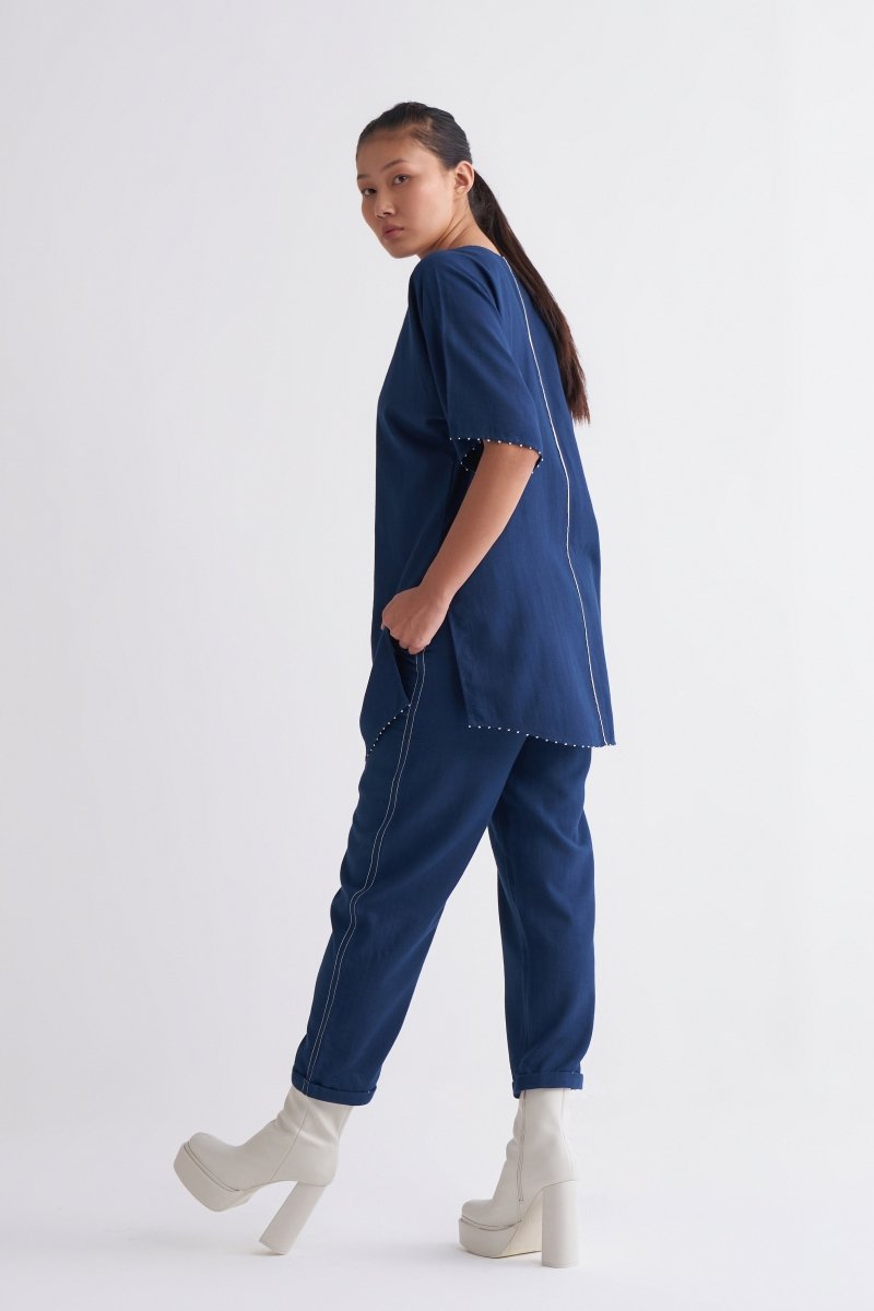 Dolman Sleeve Top - Navy - Three
