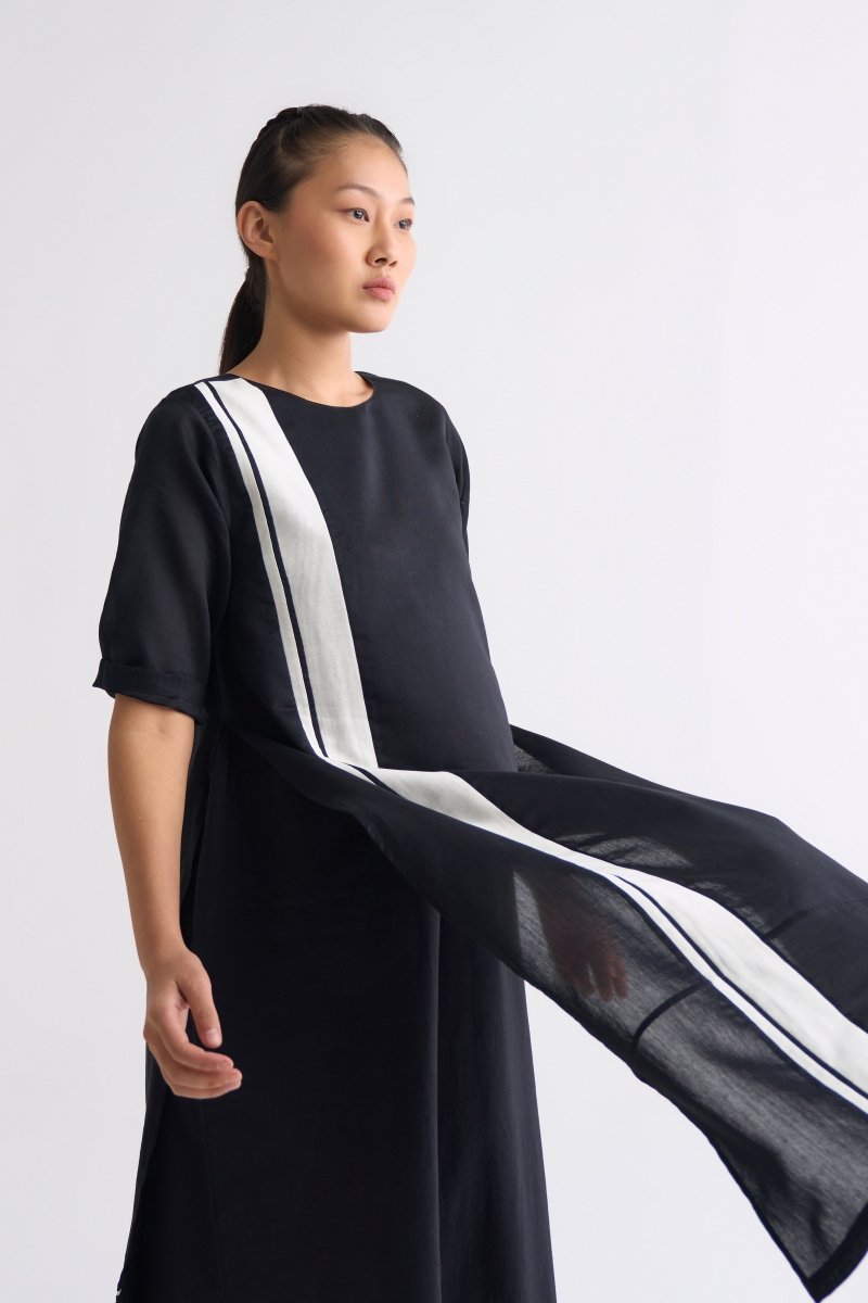 Double Layer Dress - Black - Three