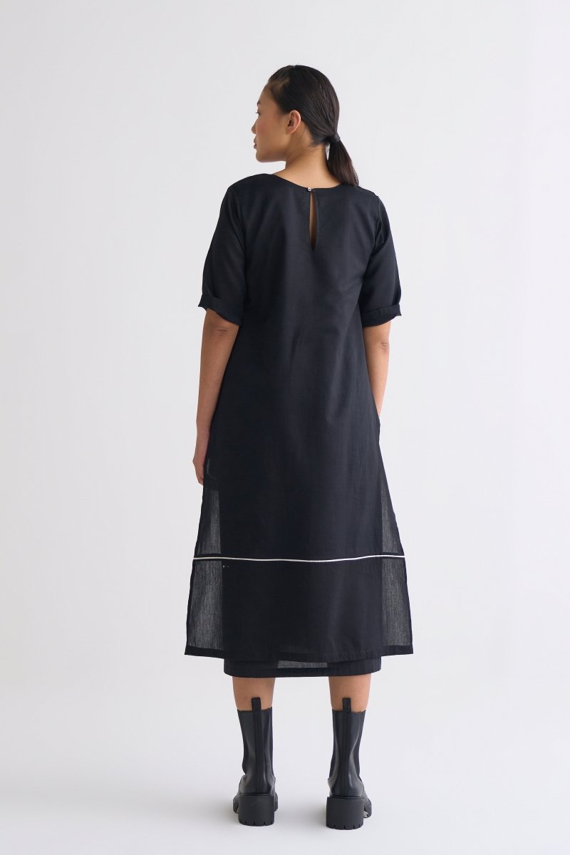 Double Layer Dress - Black - Three