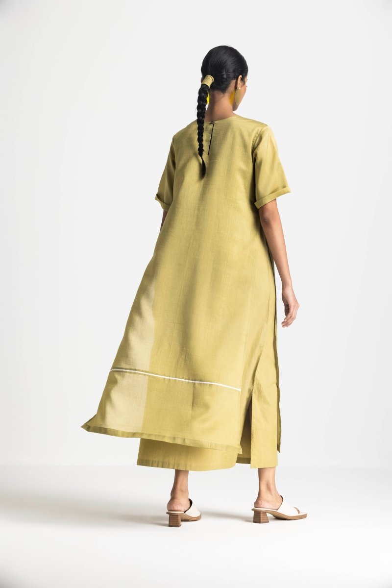 Double Layer Dress - Moss Green Three Clothing Double Layer Dress - Moss Green Three Clothing