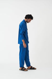 Double Patch Pocket Shirt Co-ord - Electric Blue - Three