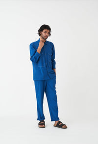 Double Patch Pocket Shirt Co-ord - Electric Blue - Three