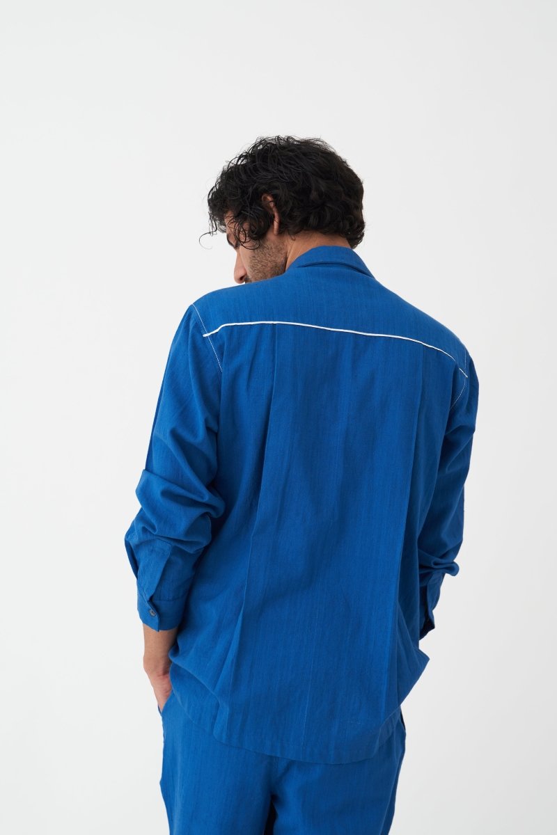 Double Patch Pocket Shirt - Electric Blue - Three