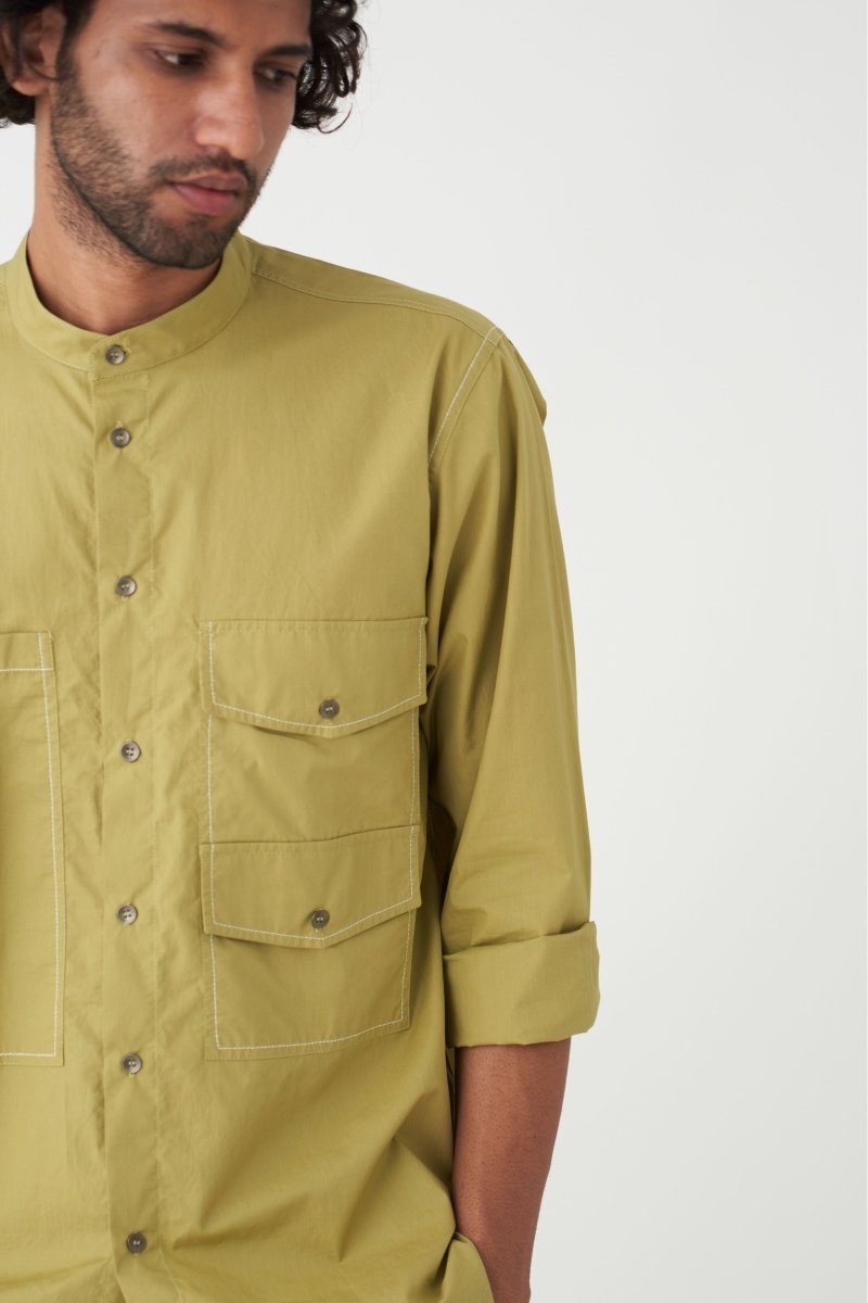 Double Pocket Shirt - Moss Green - Three