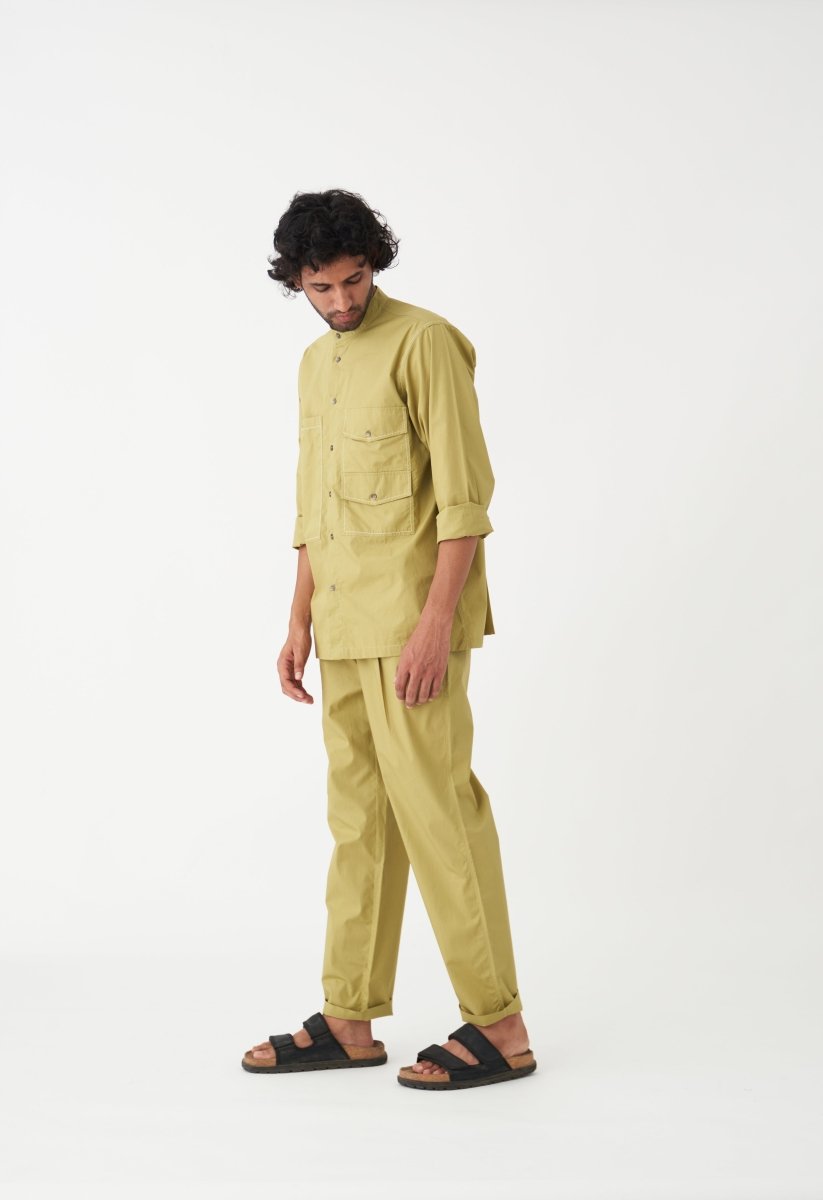 Double Pocket Shirt - Moss Green - Three