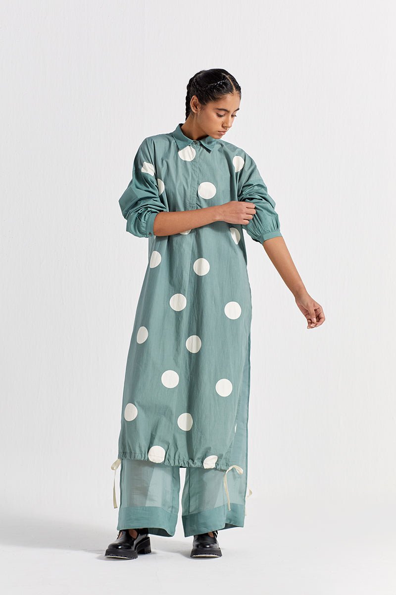 Drawstring Hem Tunic - Jade - Three