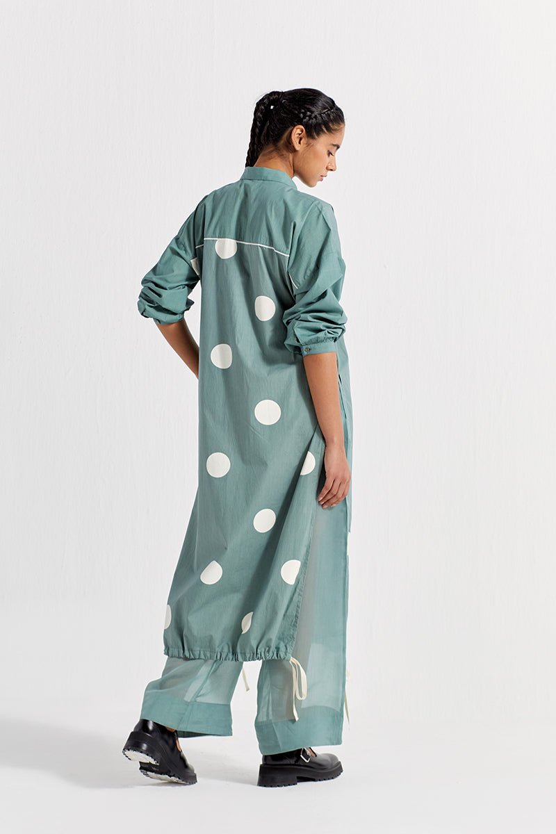 Drawstring Hem Tunic - Jade - Three